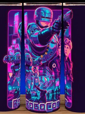 Robocop 80s Action Police Movie Synthwave Cup Mug Tumbler 20oz